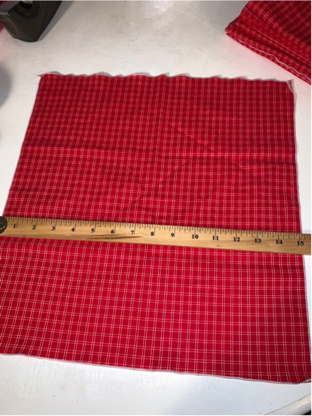 Ten napkins Red & White Plaid Table Linens One Size - Picture 5 of 5
